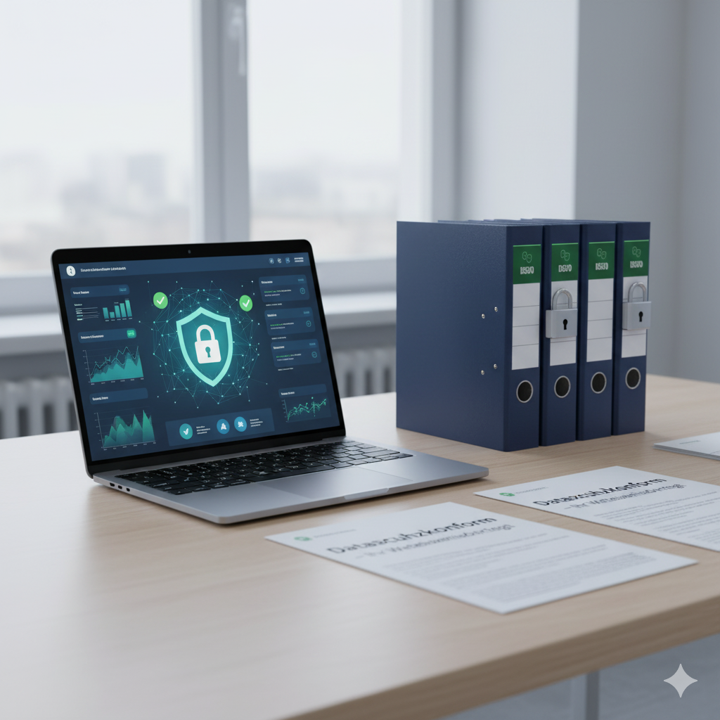 Saubere digitale Ordnerstruktur auf Bildschirm